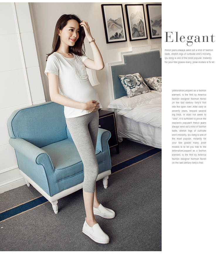 กางเกงเลคกิ้งคนท้อง กางเกงคนท้อง ขาสามส่วน เนื้อผ้านิ่มเด้ง ใส่สบาย