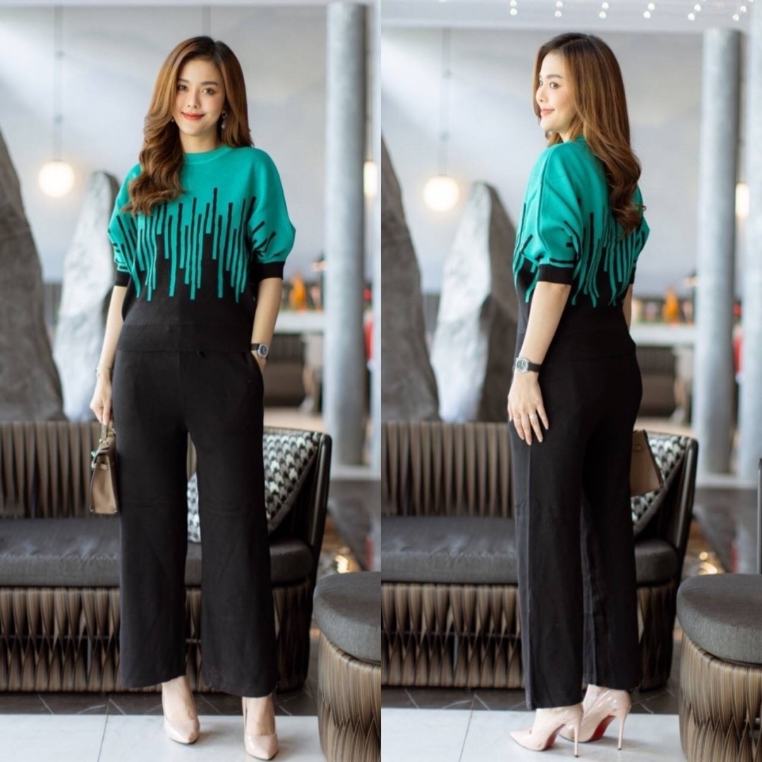 ชุดเชตเสื้อทรงคางคาว กางเกง มีเชือกรูปปรับขนาดได้ค่ะ ทรงเป๊ะมากค่ะ งาน สวยเกรดระดับขึ้นห้างใส่แล้วสวยเก๋ ไม่ซ้ำใคร : สินค้าคุณภาพ (พร้อมส่ง)