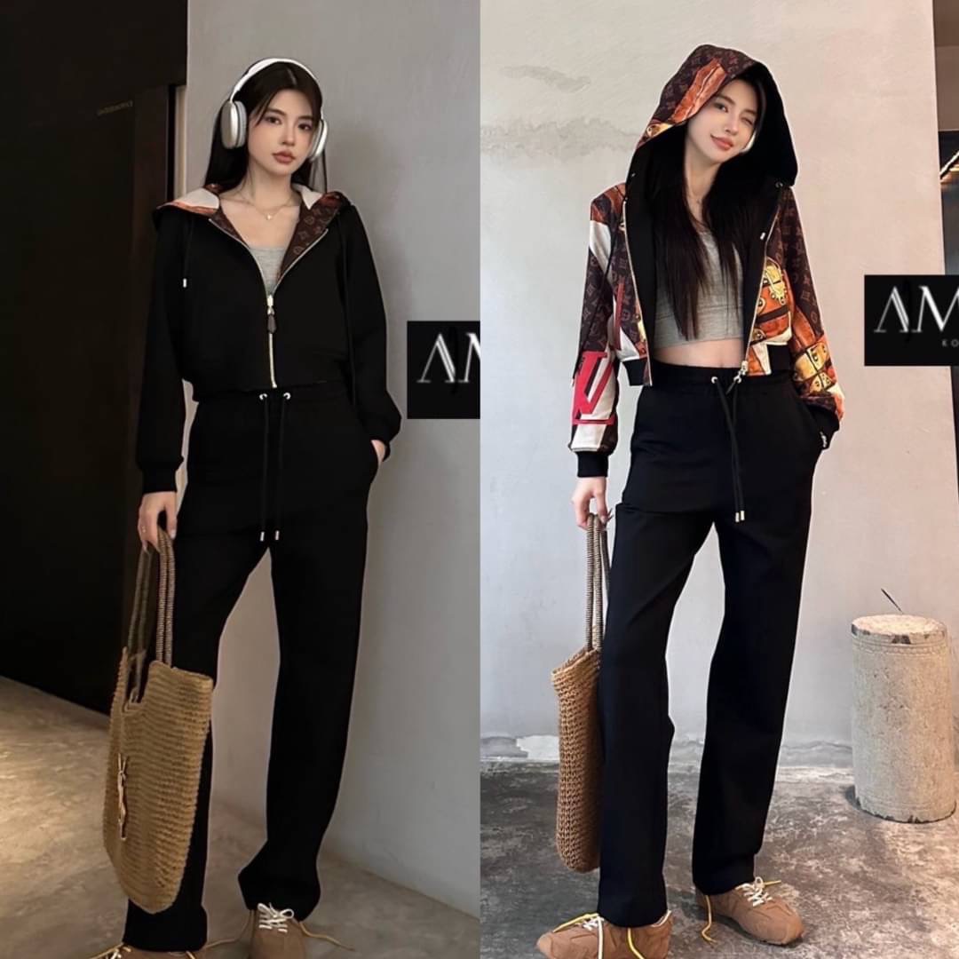 SET JACKET LV งาน Hiend ใส่ได้ทั้ง 2 ด้าน เนื้อผ้าดีม๊ากกกก ผ้าใส่สบายมากกกก ห้ามพลาดเลยนะคะ ใส่สบายสุดๆ : สินค้าคุณภาพ (พร้อมส่ง)