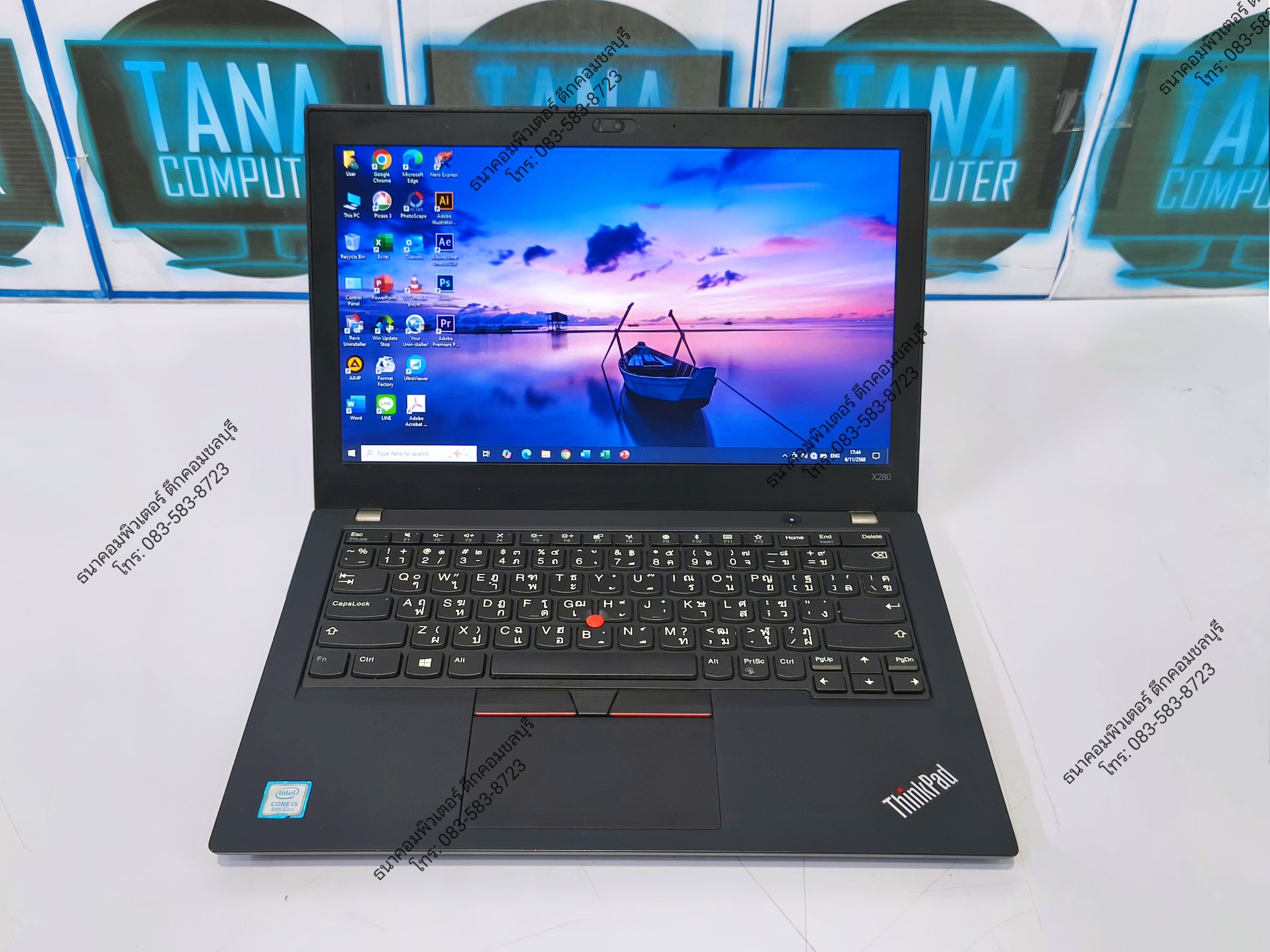 โน๊ตบุคทำงานมือสอง Lenovo I5-8250U Intel I5-8250U Ram8GB SSD256GB
