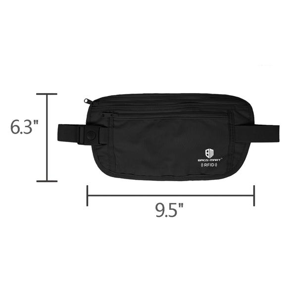 ฺBagsmart กระเป๋าใส่พาสปอร์ตคาดเอว ใส่เอกสารสำคัญ ป้องกันการขโมยข้อมูลด้วยคลื่น RFID มีสองสีให้เลือก