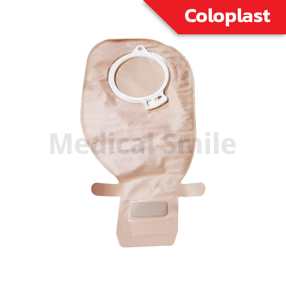 ถุงถ่ายอุจจาระติดหน้าท้อง Coloplast มีตัวดูดซับกลิ่น ชนิด 2 ชิ้น ปลายปิดเปิดในตัว กล่องละ 30 ชิ้น