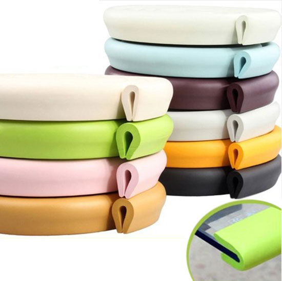 เส้นยางกันกระแทกเด็ก รูปตัว U กันขอบมุม ยาว 2 เมตร แถมเทปกาว 2 หน้าฟรี