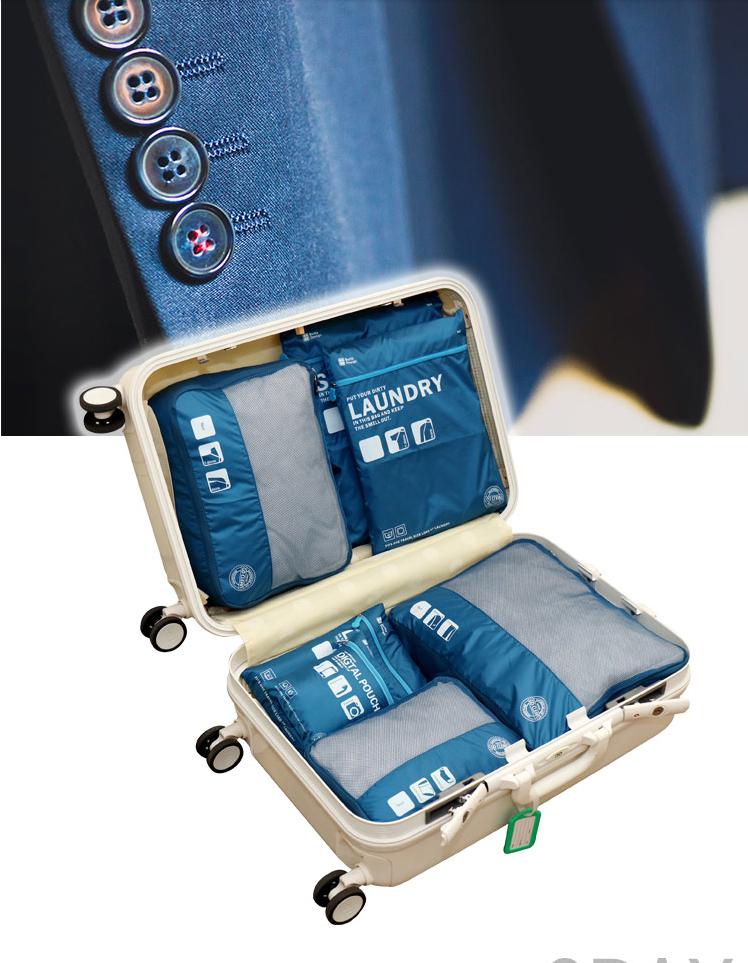 Botta Design กระเป๋าจัดระเบียบเดินทาง 7 ใบ ผลิตจากโพลีเอสเตอร์กันน้ำคุณภาพดี สำหรับจัดระเบียบเสื้อผ้า กางเกง ชุดชั้นใน กางเกงใน อุปกรณ์ไอที มี 6 สี