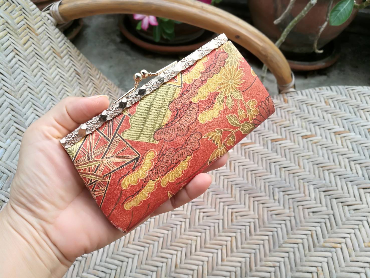 กระเป๋าสตางค์ป็อกแป็ก หนังพิมพ์ลาย สวยมาก