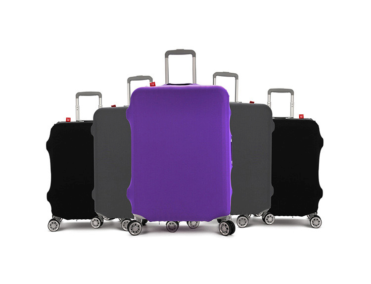 (ผ้ายืด สีพื้นเรียบ ขนาด M) ผ้าคลุมกระเป๋าเดินทาง ขนาด 22 - 24 นิ้ว มี 3 สีให้เลือก (ดำ ม่วง เทา)