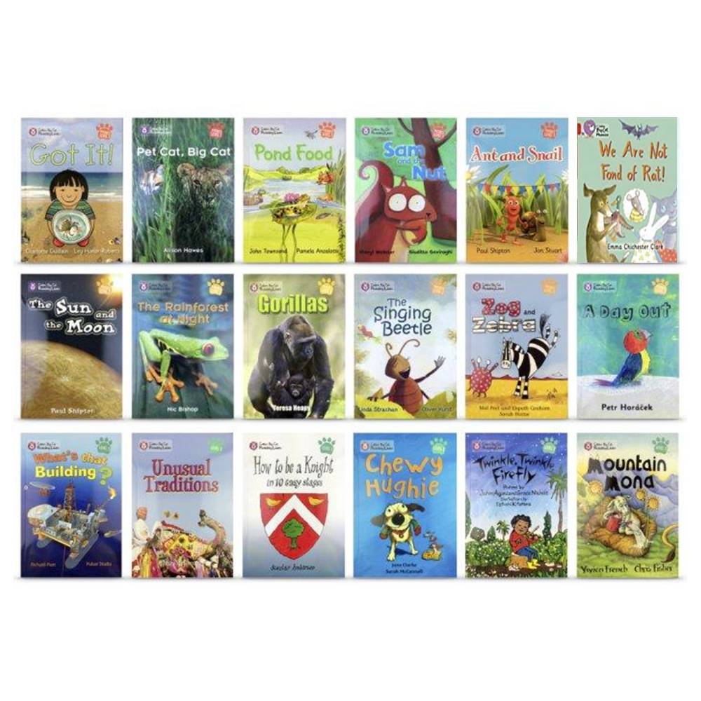 Collins Big Cat Reading Lions : Love Reading At home Level 1, 2 and 3 : Phonics , 9 Fictions & 9 Non-fictions เซตหนังสือส่งเสริมการอ่าน 18 เล่มของคอลิน