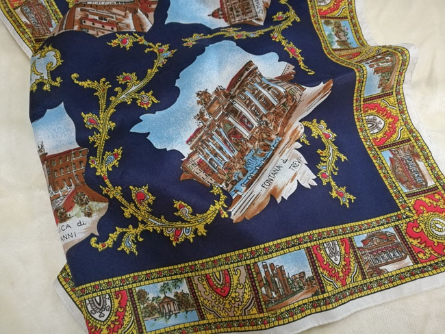 ผ้าพันคอผืนใหญ่ ลายสถานที่ท่องเที่ยวในอิตาลี สวยมากๆ