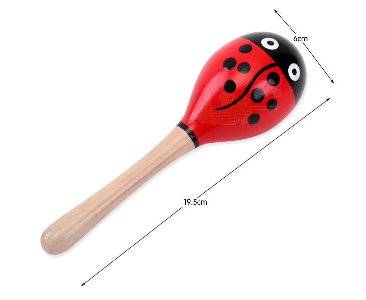 เครื่องดนตรี ลูกแซกไม้หลากสี ขนาดกลาง 19 ซม.