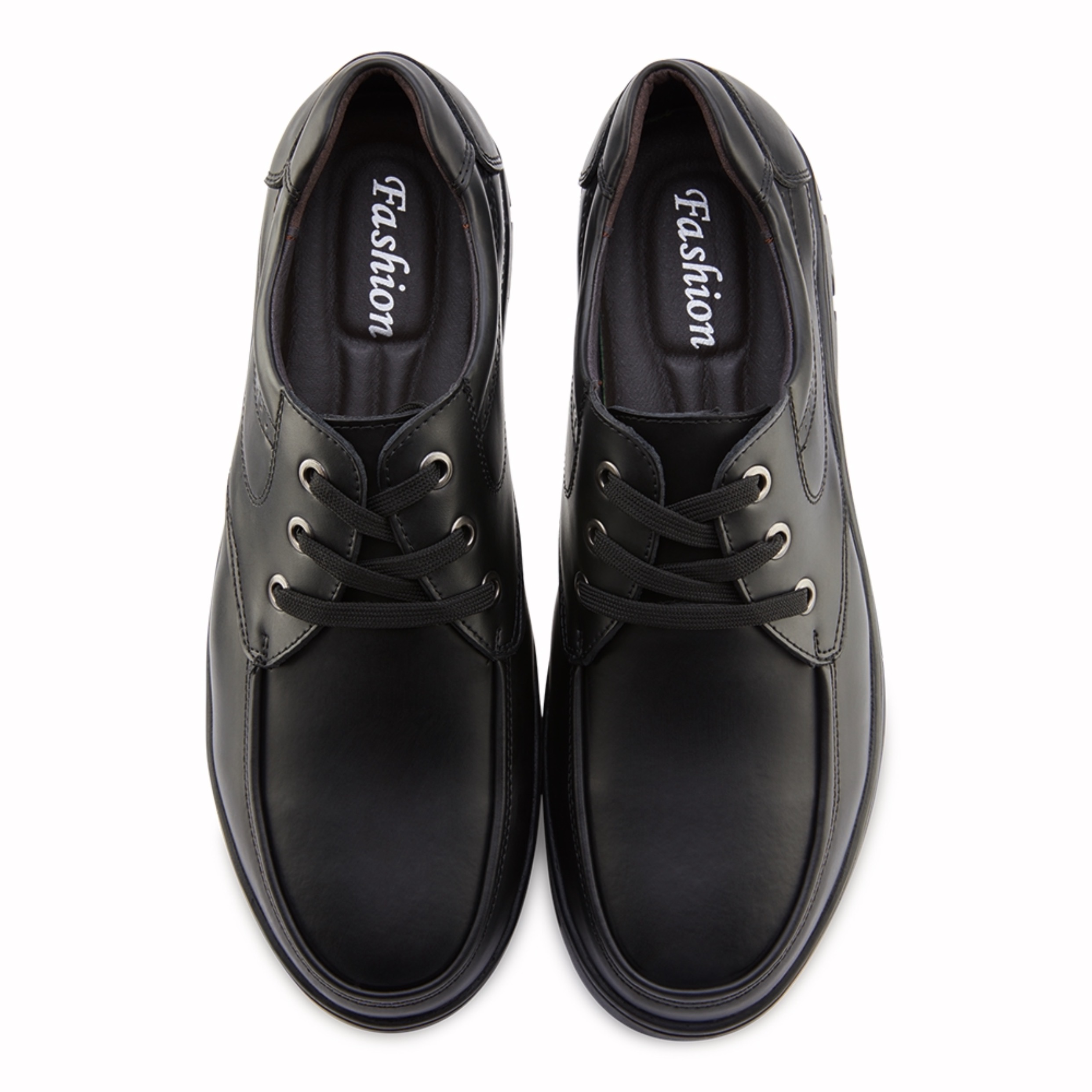 รองเท้าหนังผู้ชายไซส์ใหญ่ 47-50 หนังแท้ ผูกเชือก สีดำ Leather Men Shoes คัชชูผู้ชาย KR1071BL