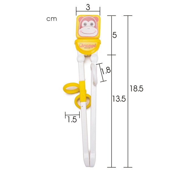 ตะเกียบเด็ก ตะเกียบหัดคีบ ที่หัดจับตะเกียบ Orange ลายสัตว์น่ารัก
