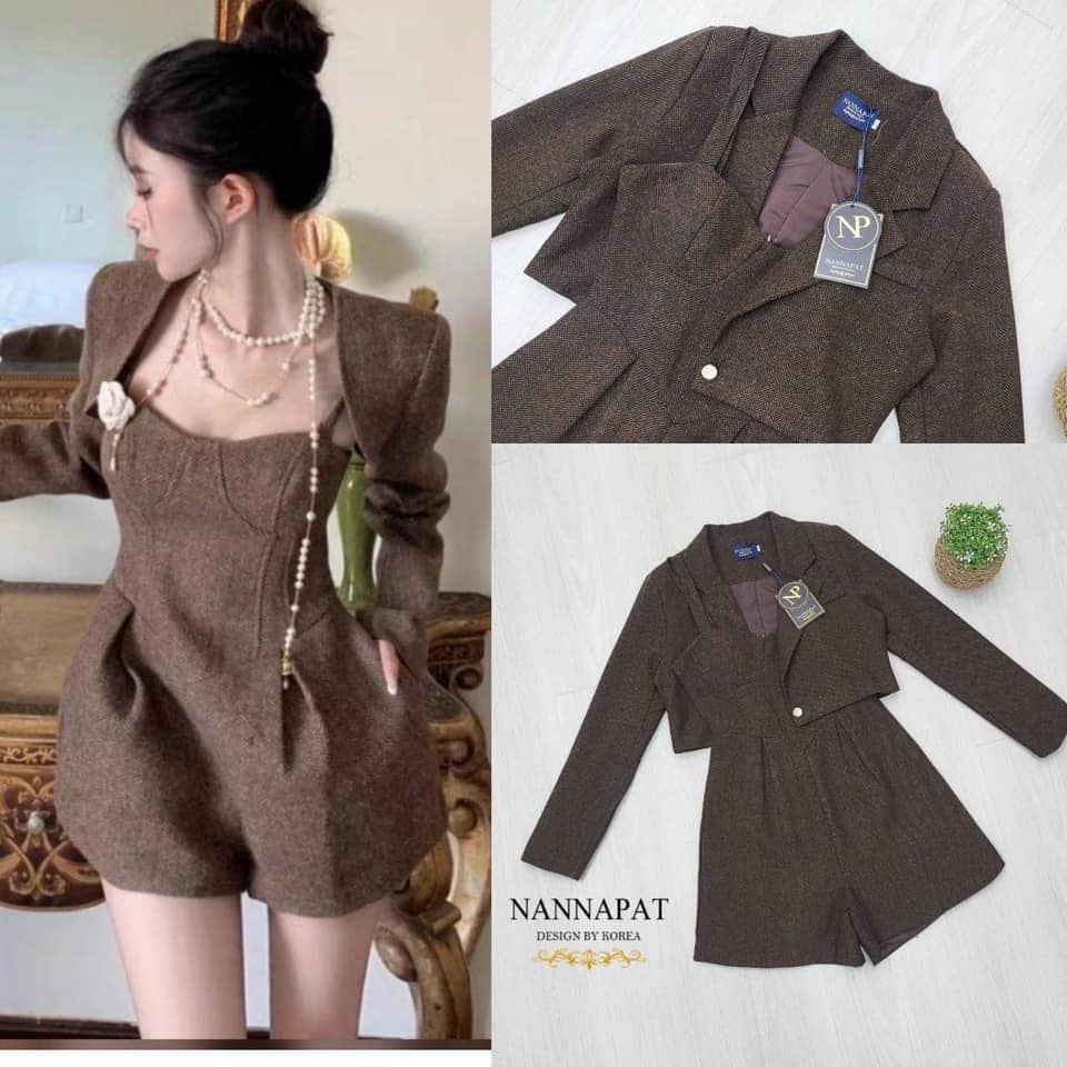 งานเซ็ทเสื้อ+จั้มสูทขาสั้นนะคะ สวยเก๋ดูดีมากๆ : สินค้าคุณภาพ (พร้อมส่ง)