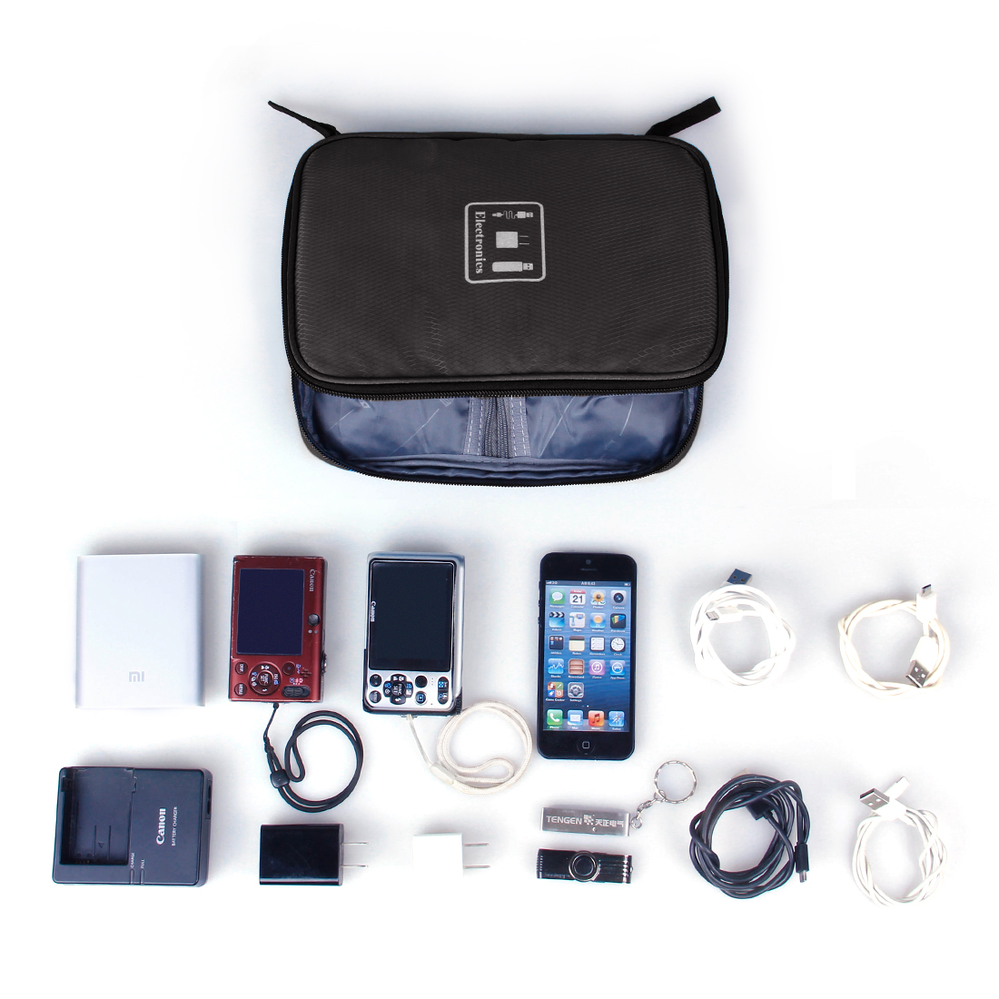 Bagsmart กระเป๋าจัดระเบียบเดินทาง 4 ใบ กันน้ำ พกพาสะดวก ใส่เสื้อผ้า, อุปกรณ์ไอที, อุปกรณ์น้ำ และรองเท้า (Black)