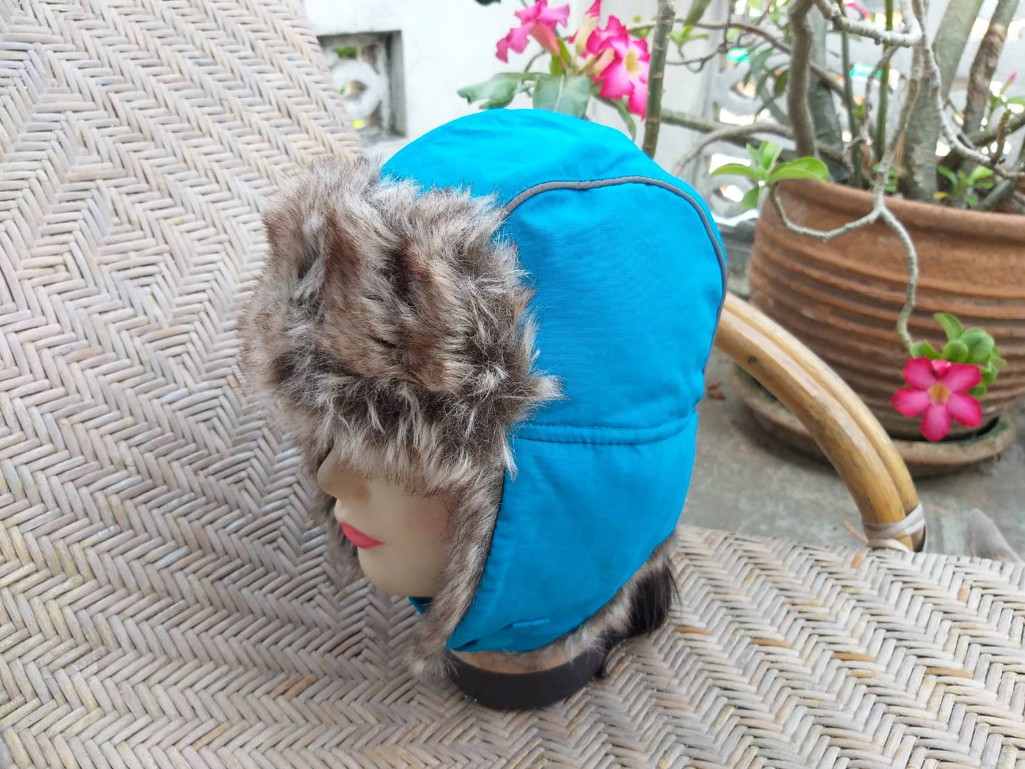 หมวกกันหนาวเด็ก H&M ผ้าร่มกันน้ำ เฟอร์ปิดหู