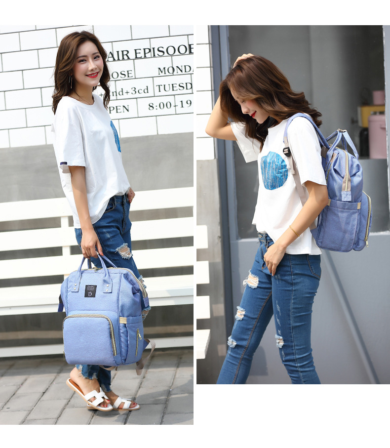 กระเป๋าคุณแม่ แบบเป้สะพายหลัง เก็บสัมภาระลูกน้อย ใบใหญ่กว่า!! ช่องเก็บของเยอะ