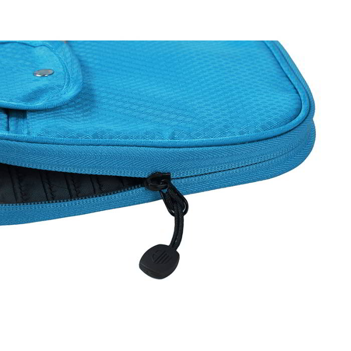 กระเป๋าใส่พาสปอร์ตห้อยคอ คล้องคอได้ กระเป๋าใส่หนังสือเดินทาง ป้องกันการขโมยข้อมูลบัตรเครดิตด้วยคลื่น RFID (Blue)