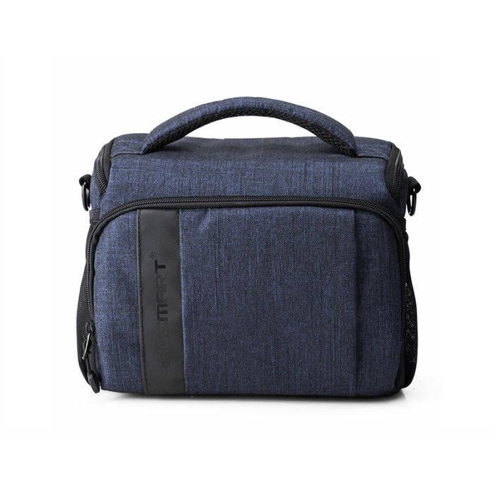 กระเป๋าใส่กล้องถ่ายรูป SLR/DSLR ขนาดกะทัดรัด พร้อมผ้าคลุมกันฝนหรือสิ่งสกปรก (สี Heather Blue) (BAGSMART Compact Camera Shoulder Bag for SLR/DSLR with Waterproof Rain Cover)