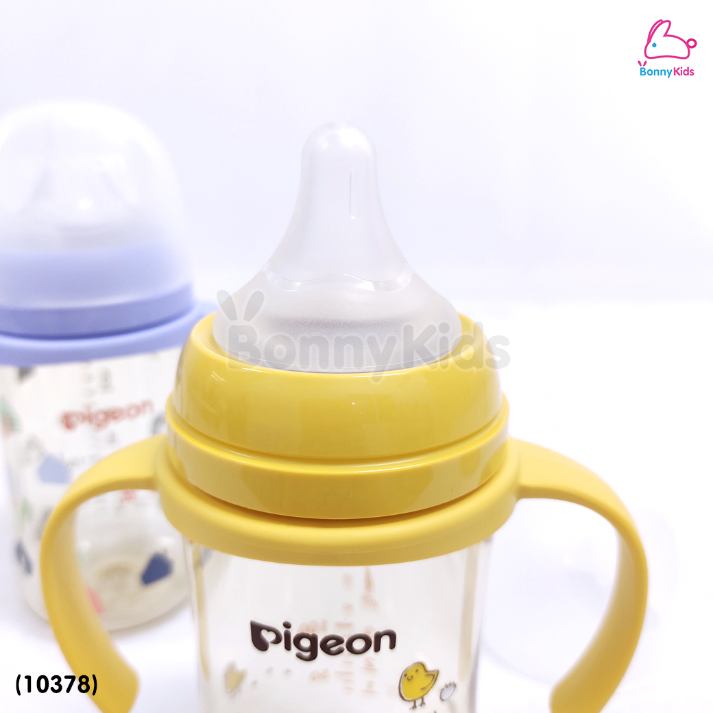 (10378) Pigeon SofTouch Pelistaltic PLUS ขวดนมเสมือนนมมารดา พร้อมหูจับ ขนาด 240 มล.