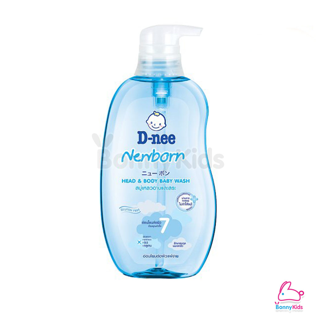 D-nee Newborn Head & Body Baby Bath สบู่เหลวอาบและสระ ขนาด380ml.