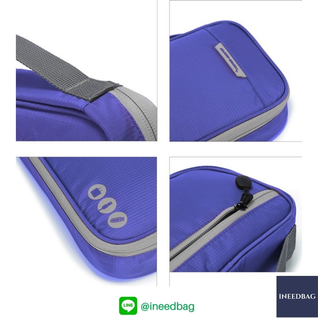 ฺBagsmart กระเป๋าจัดระเบียบอิเล็กทรอนิกส์ กระเป๋าใส่สายชาร์จ กระเป๋าใส่ฮาร์ดดิสก์ กระเป๋าใส่อุปกรณ์ไอที มีสองชั้น ช่องเยอะพิเศษ มีหูหิ้วพกพาสะดวก (น้ำเงิน)