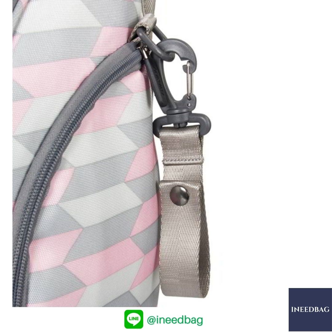 Ecosusi กระเป๋าคุณแม่ กระเป๋าสัมภาระคุณแม่ กระเป๋าแม่ลูกอ่อน แบบเป้ มาพร้อมแผ่นรองเปลี่ยนผ้าอ้อม, สายคล้องรถเข็น, ช่องเก็บความร้อน-เย็น (Pink Chevron)