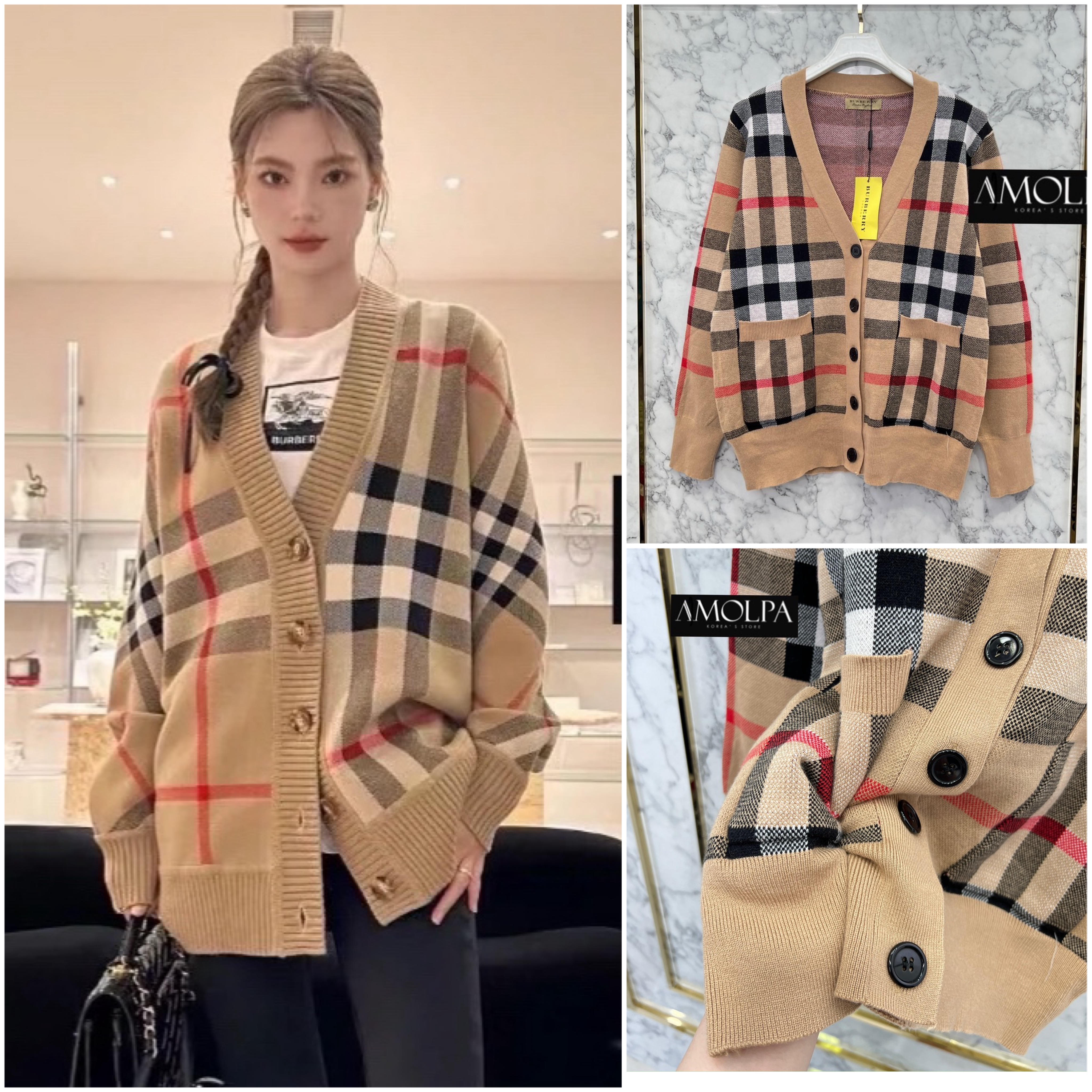 CARDIGAN BURBERRY KNIT เนื้อผ้าดีม๊ากกกก ผ้าใส่สบายมากกกก ห้ามพลาดเลยนะคะ ใส่สบายสุดๆ : สินค้าคุณภาพ (พร้อมส่ง)