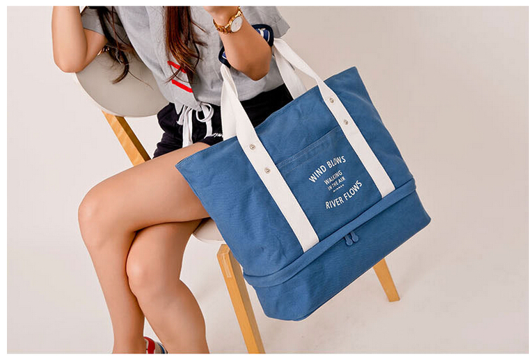 กระเป๋าสะพายผ้าแคสวาส เสียบกระเป๋าเดินทางได้ มีช่องใส่สองชั้นบน-ล่าง กระเป๋าเล็กแยก เหมาะมากสำหรับเดินทาง ท่องเที่ยว มี 7 สีให้เลือก