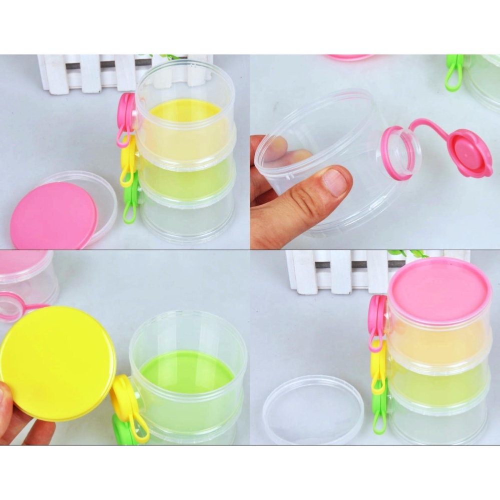 ชั้นแบ่งนมผง BPA-Free รุ่นเปิดข้าง 3 ชั้น หมุนแยกชั้นได้ NanaBaby