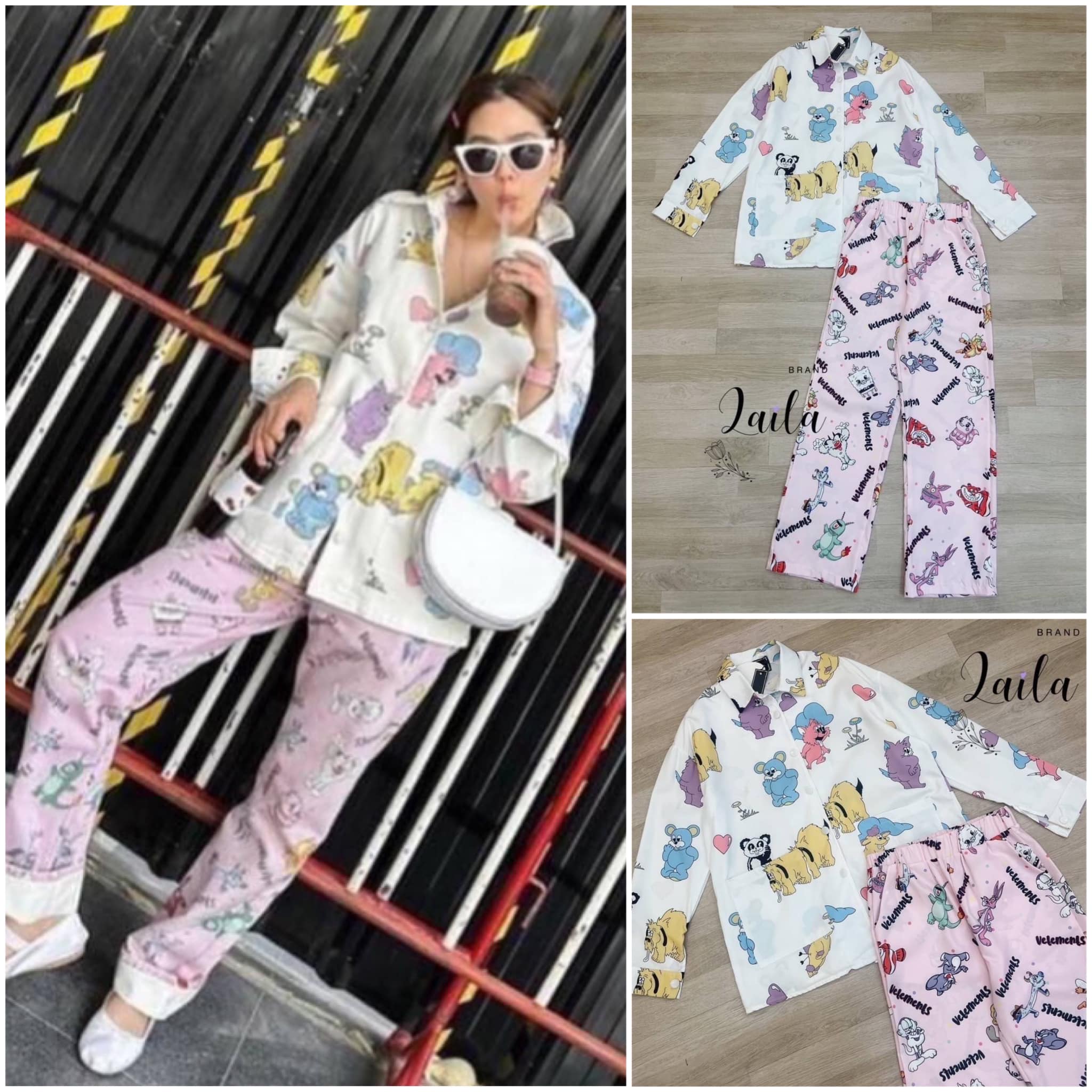 set เชิ้ตทรงสวยตามเทรนด์แม่ชม เสื้อเสื้อทรงคอปกดีเทล แต่งแขนจั้มปลาย นิดๆ มาพร้อมกางเกง งานลายน่ารักสด ใสชิลๆ สินค้าคุณภาพ (พร้อมส่ง)