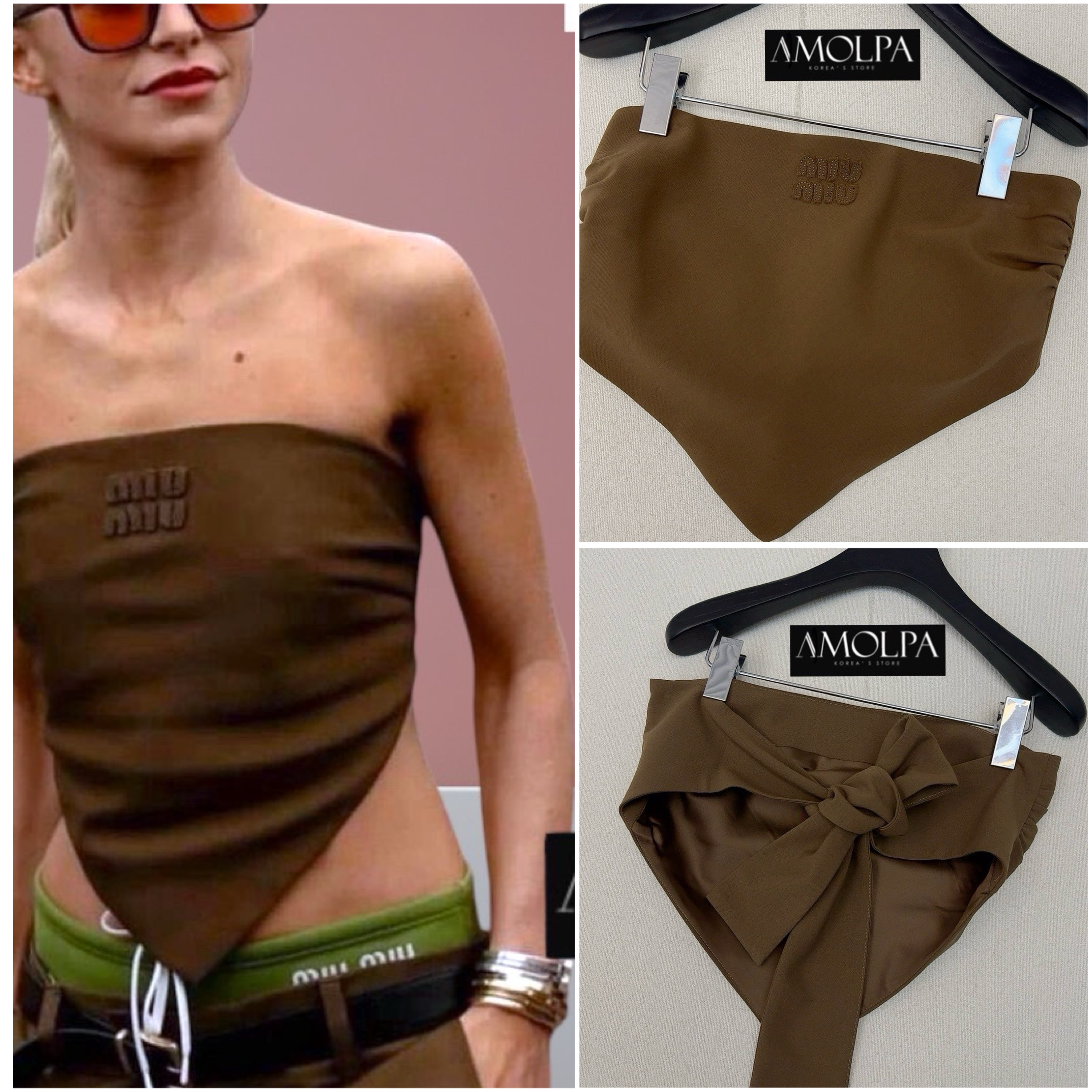 เสื้อเกาะอก MIU MIU .. แบบผูกหลัง ผ้าอย่างเทพ มีน้ำหนักสุดๆ งานสวยน่ารัก ตามช๊อปเลยน๊า ใส่สบาย : สินค้าคุณภาพ (พร้อมส่ง)