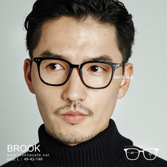 BROOK - black (ดำเงา) กรอบแว่นตาทรงเหลี่ยม TR90 กว้าง 140 มม.(sizeM) H42