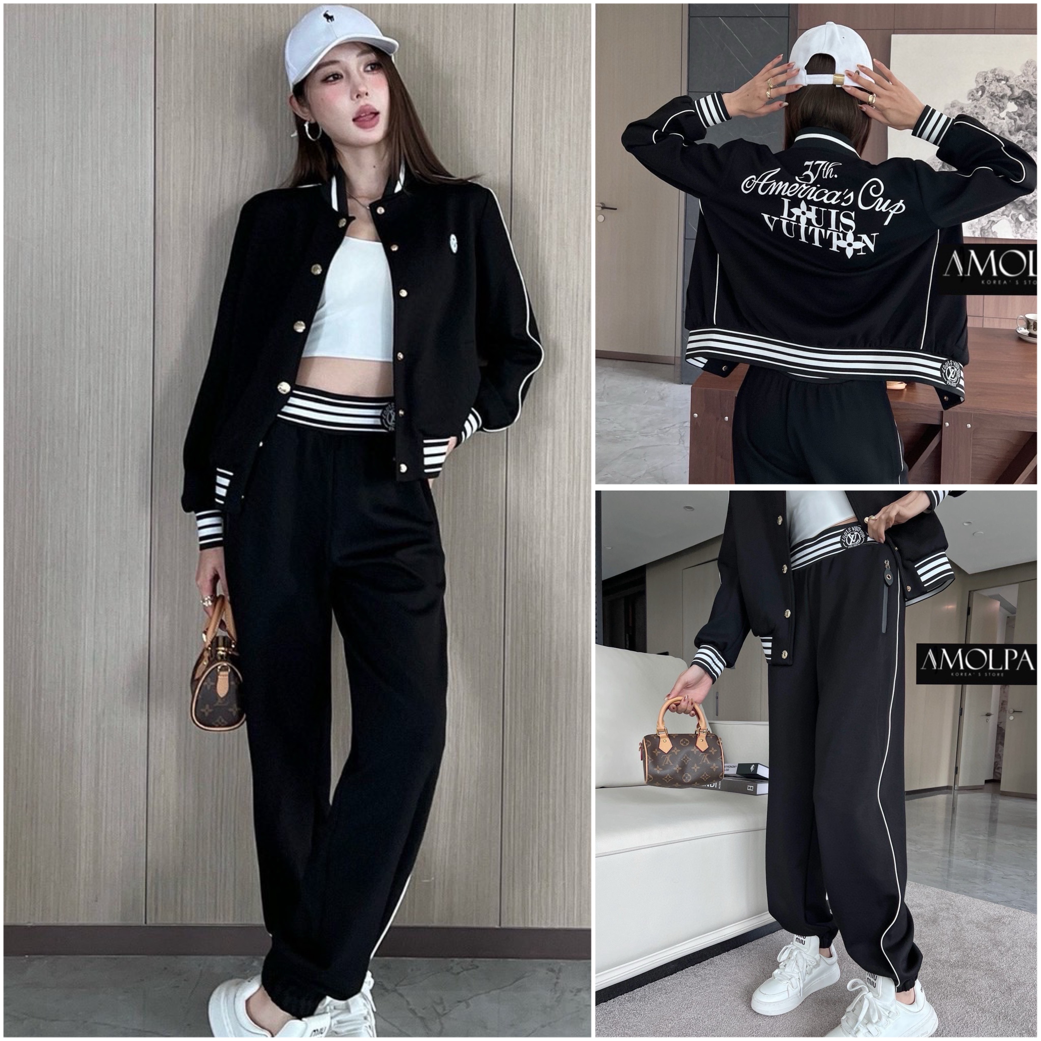 SET LV งาน hiend !! พิเศษสุดดดๆ!!! เซตหนานุ่ม งานมีน้ำหนัก เนื้อผ้าเนื้อแน่นไฮเอนสุดๆ สวยหรูดูแพง สมมง สมฐานะสุดๆ มาพร้อมกางเกงขายาว ใส่สบาย : สินค้าคุณภาพ (พร้อมส่ง)