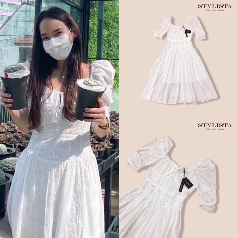 เดรสเเขนสั้น ผ้าฉลุลานลูกไม้ ทรงพอดีตัว ใส่สวยมากๆ ดูดีเหมือนเซเลปเลยค่ะ สวยเปะ สินค้าคุณภาพ (พร้อมส่ง)