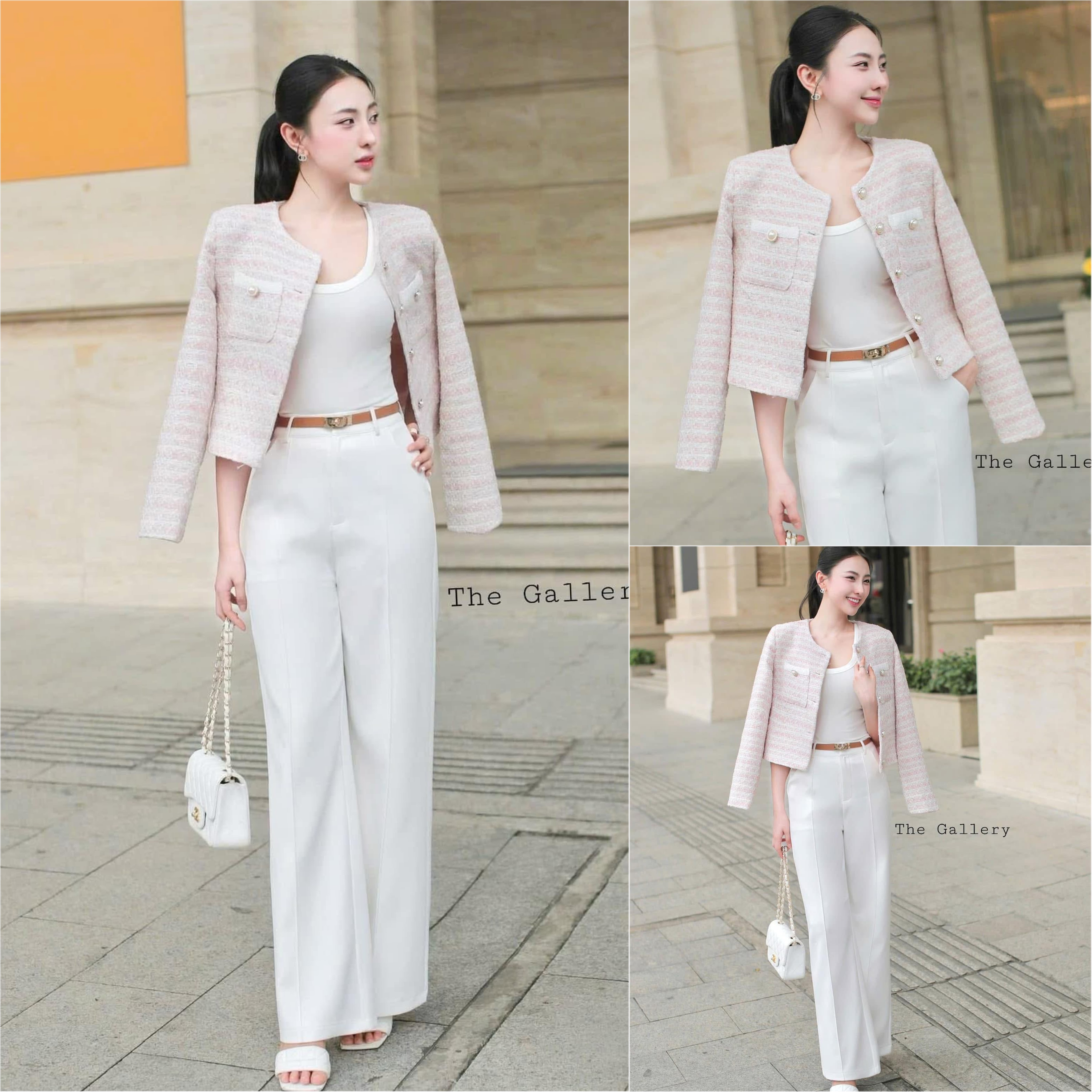 Set3ชิ้น เสื้อเบอร์เซอร์ผ้าทวิต+กางเกงขายาว+เข็มขัดหนัง ใส่สบาย : สินค้าคุณภาพ (พร้อมส่ง)
