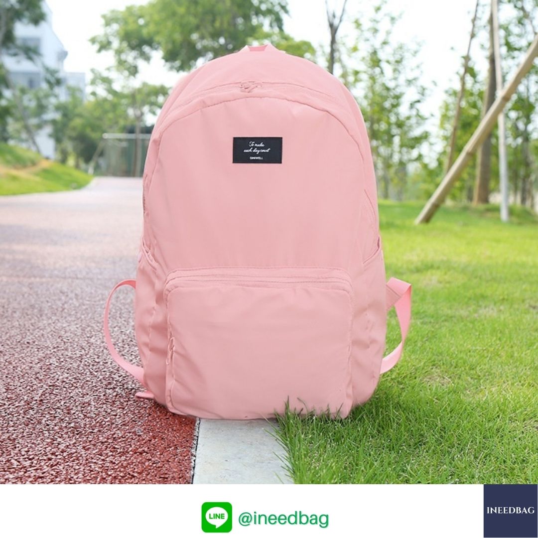 DINIWELL กระเป๋าเป้พับได้ กระเป๋าพับได้ กันน้ำ น้ำหนักเบา ใช้ได้ทุกโอกาส มี 4 สีให้เลือก (DINIWELL Foldable Travel Backpack Unisex Lightweight Portable School Backpack Laptop Bag Casual Water Resistant)