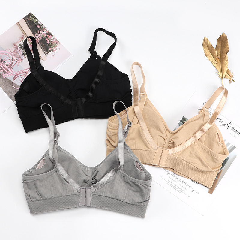 เสื้อในให้นมแบบสปอร์ตบรา สวมใส่สบาย ยืดหยุ่นสูง สีเนื้อ/เทา/ดำ Size M / L / XL