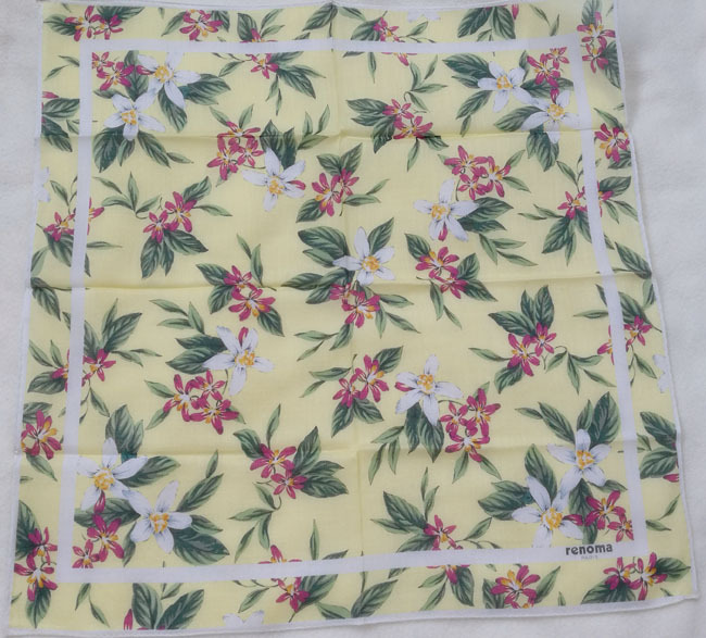 ผ้าเช็ดหน้า renoma ดอกไม้สวย