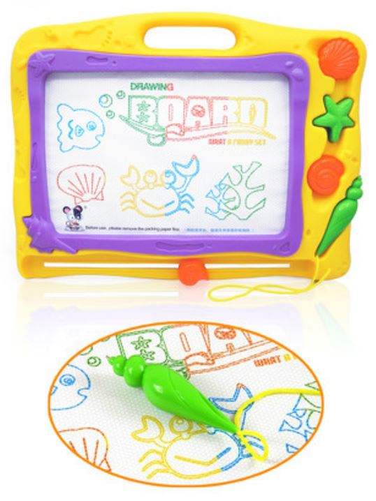 กระดานวาดภาพแม่เหล็กเขียนลบ 4 สี มีตัวปั๊ม Colour Magnetic Drawing Board