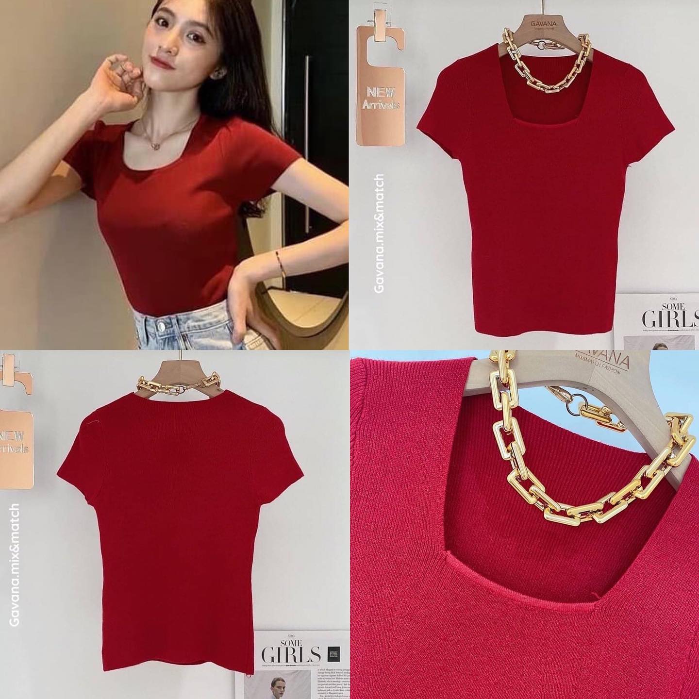 เสื้อไหมพรมคอเหลี่ยม เนื้อผ้านุ่มใส่สบายมากค่า : สินค้าคุณภาพ (พร้อมส่ง)