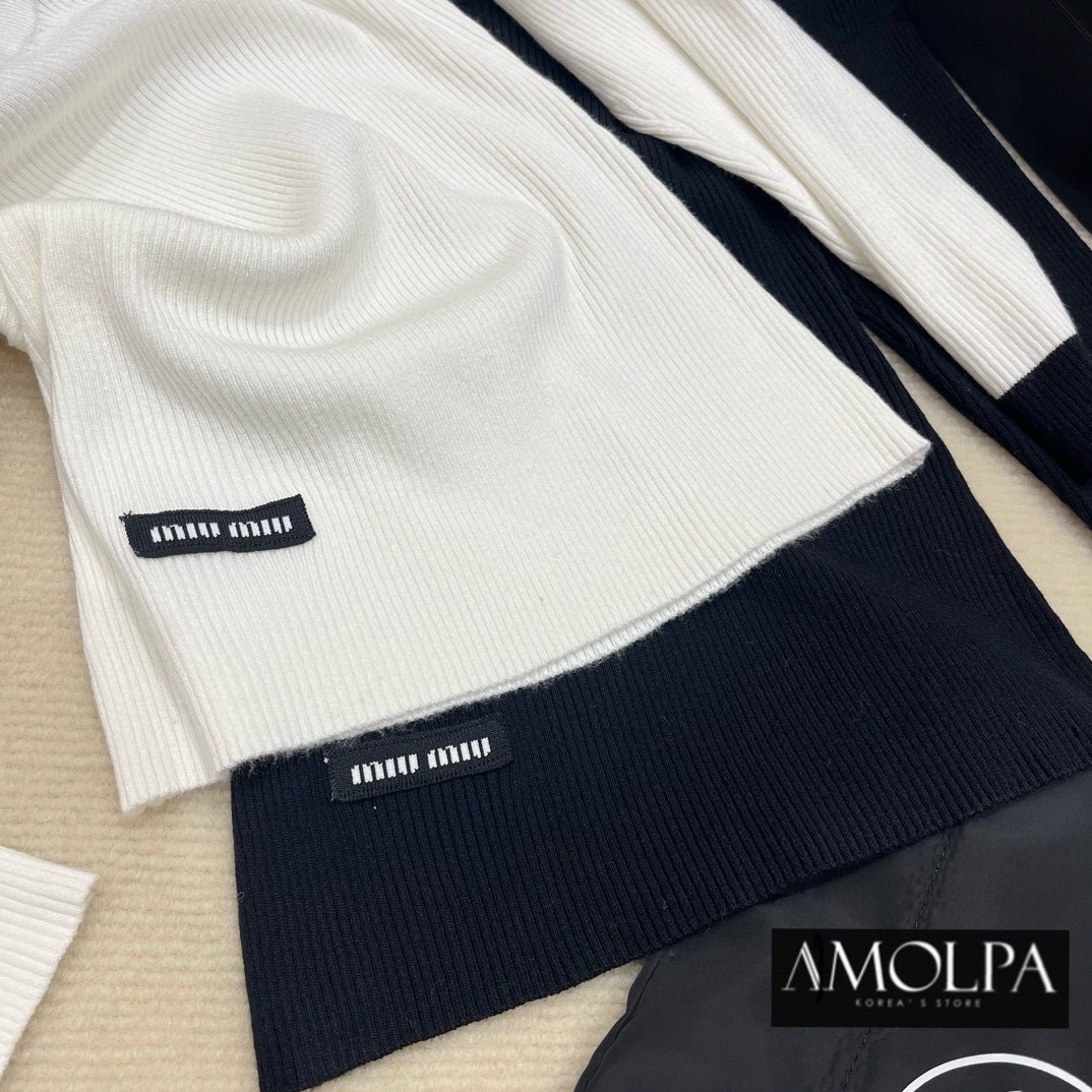 เสื้อแขนยาวผ้าร่อง MIU MIU ทอสวยม๊าก งานสวย ใส่สบาย : สินค้าคุณภาพ (พร้อมส่ง)