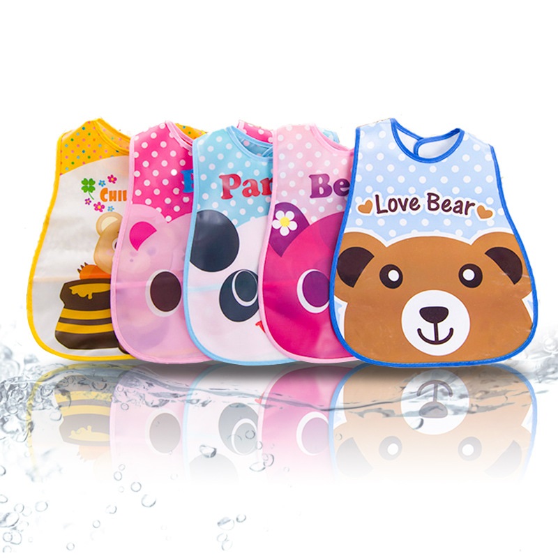 NanaBaby ผ้ากันเปื้อนกินข้าว กันน้ำ PEVA สำหรับเด็กเล็ก 0-3 ขวบ มีช่องรองเศษอาหาร