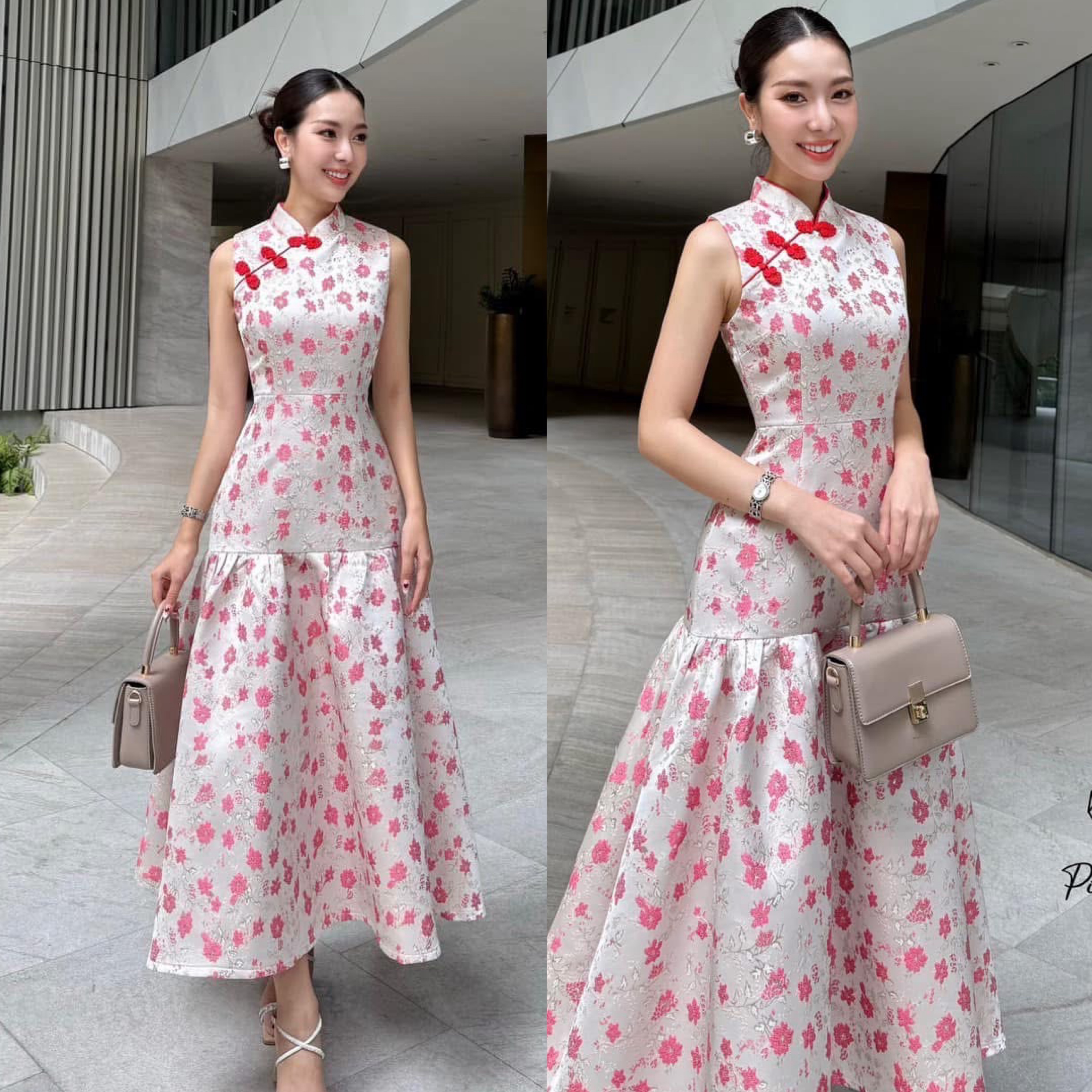 เดรสกี่เพ้าผ้าทอนูนตัวยาวสีชมพู ราชนิกูลมากๆค่ารุ่นนี้ ใส่รับอั่งเป่ากันสวยๆเลยค่า ใส่สบาย : สินค้าคุณภาพ (พร้อมส่ง)