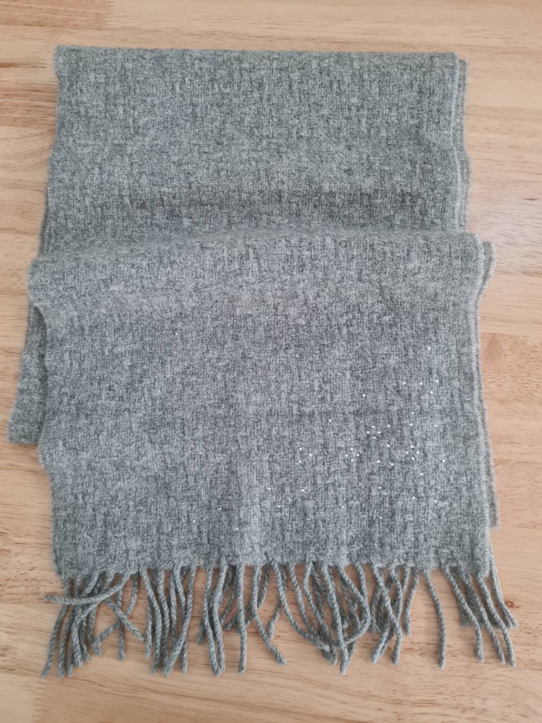 ผ้าพันคอ Cashmere+Wool สวยมาก เนื้อดีมาก(มือ1)