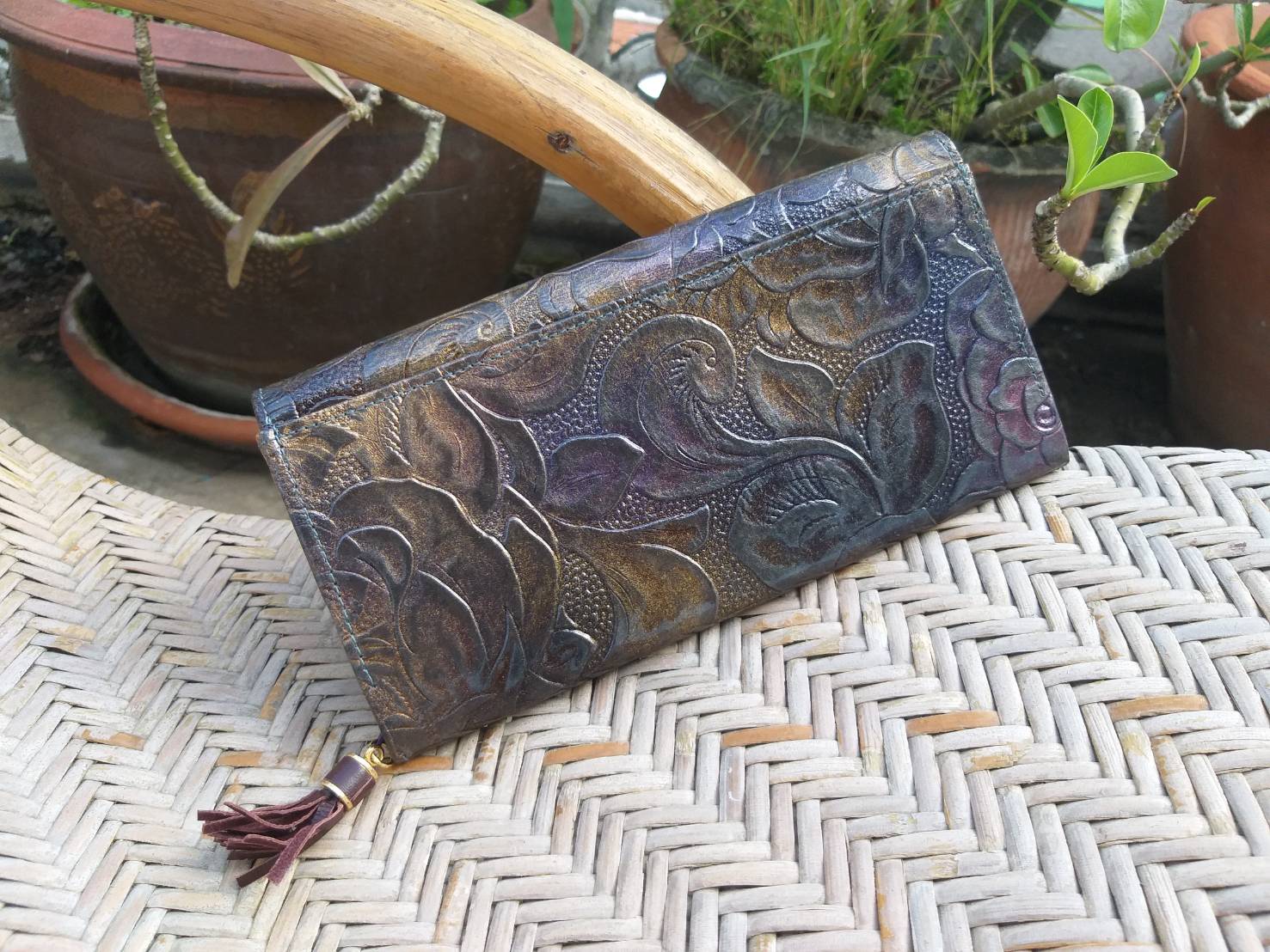 กระเป๋าสตางค์ KATORINE หนังแก้วดอกกุหลาบ สวยมาก (ของใหม่)