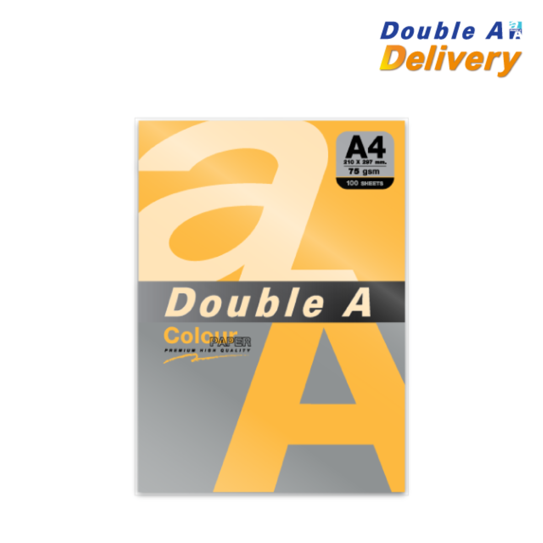 กระดาษสี 75 แกรม แพ็ค 100 แผ่น สีส้มนีออน