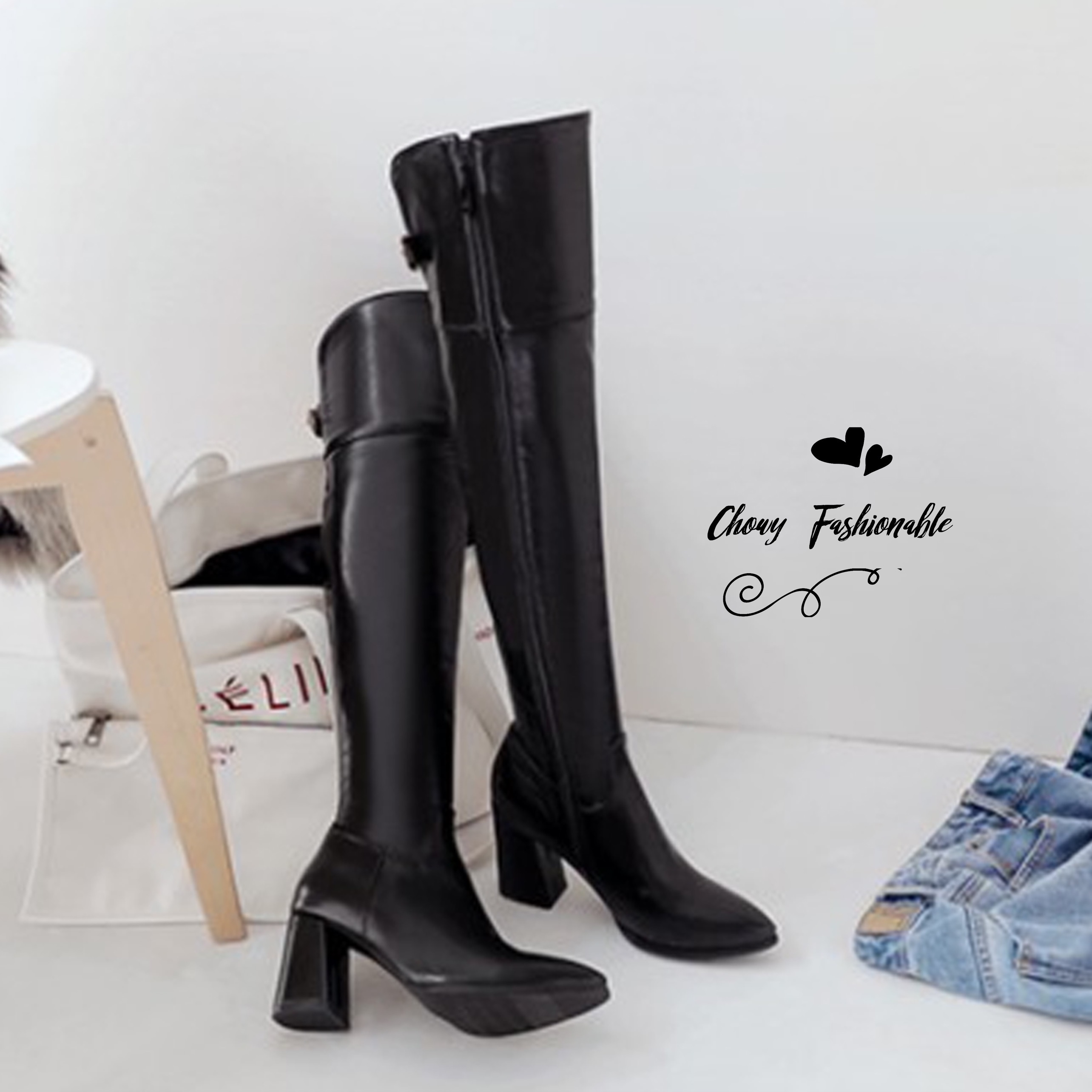 รองเท้าไซส์ใหญ่ 40-48 บูทไซส์ใหญ่ บู้ทยาวเหนือเข่า บู้ทยาวส้นสูง CHOWY KR1152