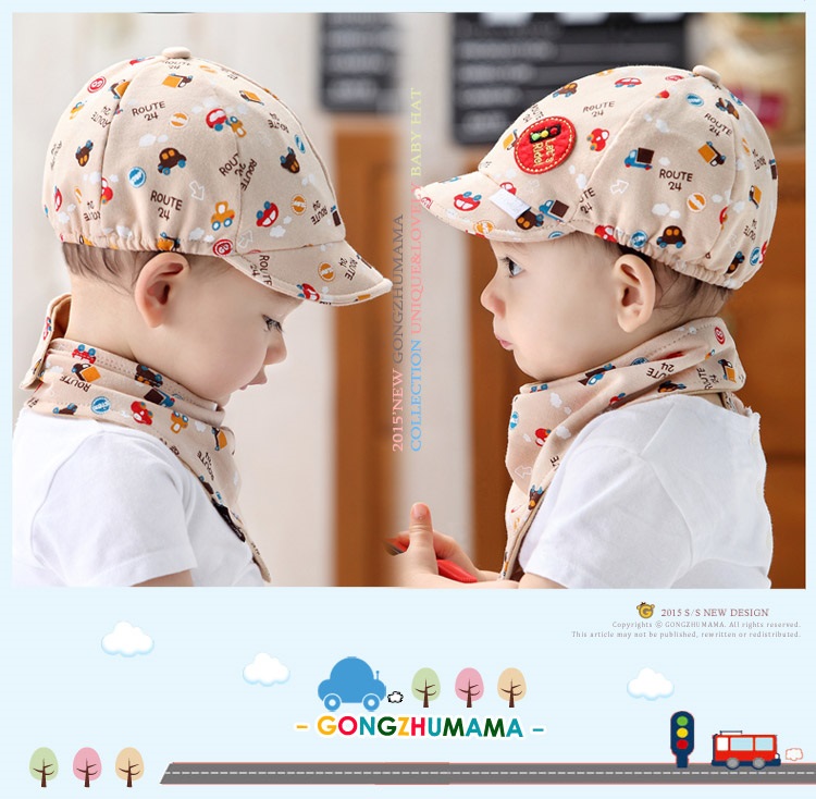 หมวกเด็ก Set หมวกแก๊ป+ผ้ากันเปื้อนเด็ก Let's Ride! สำหรับเด็กเล็กวัย 3-24 เดือน