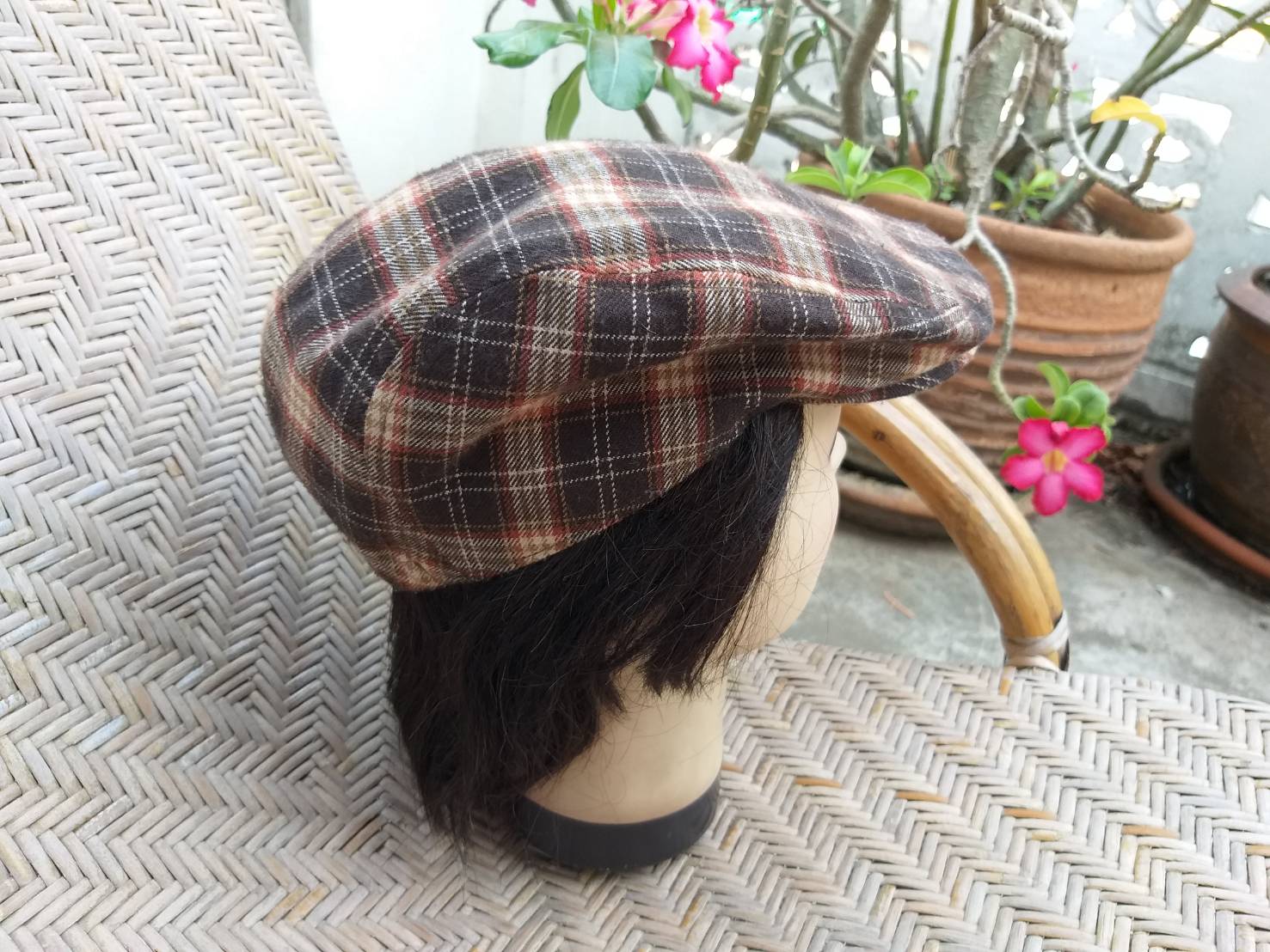 หมวกติงลี่ หมวกแฟลตแค็ป ลายสก็อตสวยย