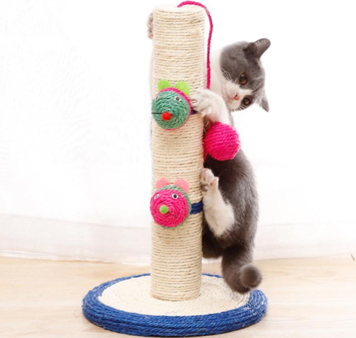 แท่นลับเล็บแมว Petsuka คอนโดแมวแบบเสา พร้อมตุ๊กตา