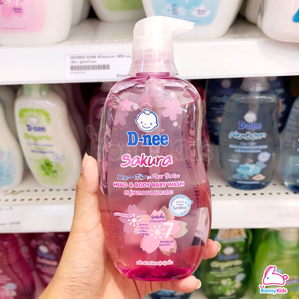 D-nee Newborn Head & Body Baby Bath สบู่เหลวอาบและสระ ขนาด380ml.